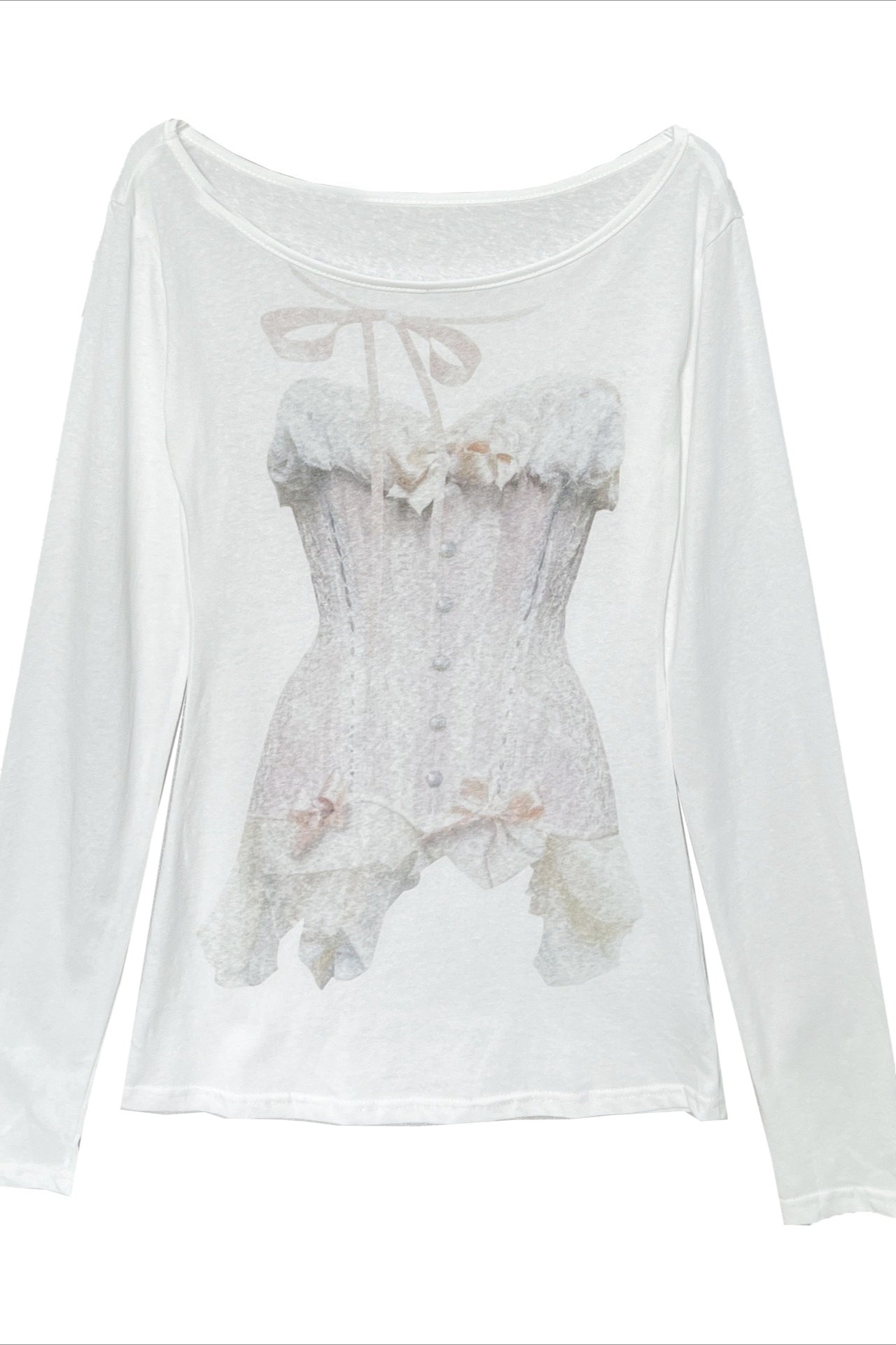 Sweet Hot Corset Printed Casual Long Sleeve T-shirt Secondary image