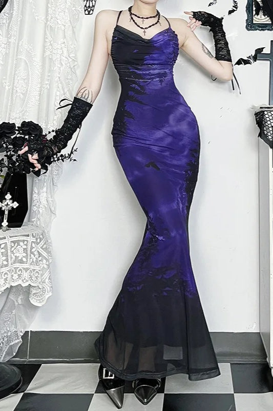 Mesh Backless Straps Bodycon Cocktail Maxi Dress Main image