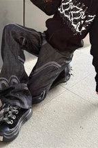 Patent Leather Straight Leg Cargo Pants