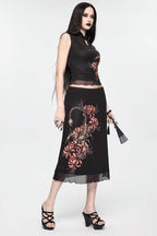 Floral Keyhole Tank Top And Skirt