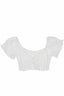 Eyelet Lace Short Sleeve Crop Tops