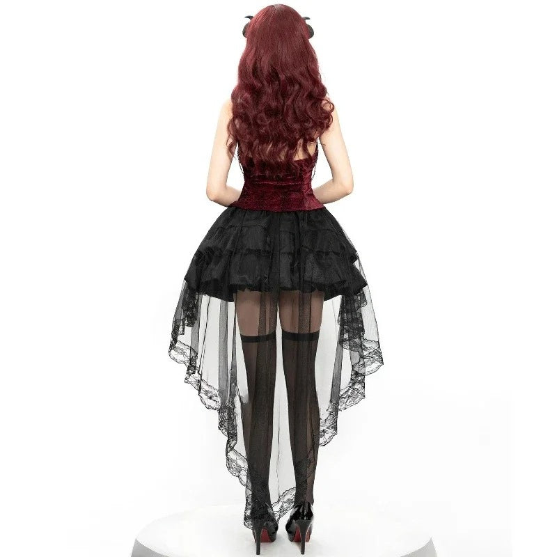 Gothic Tailcoat Suspender Midi Dress Secondary image