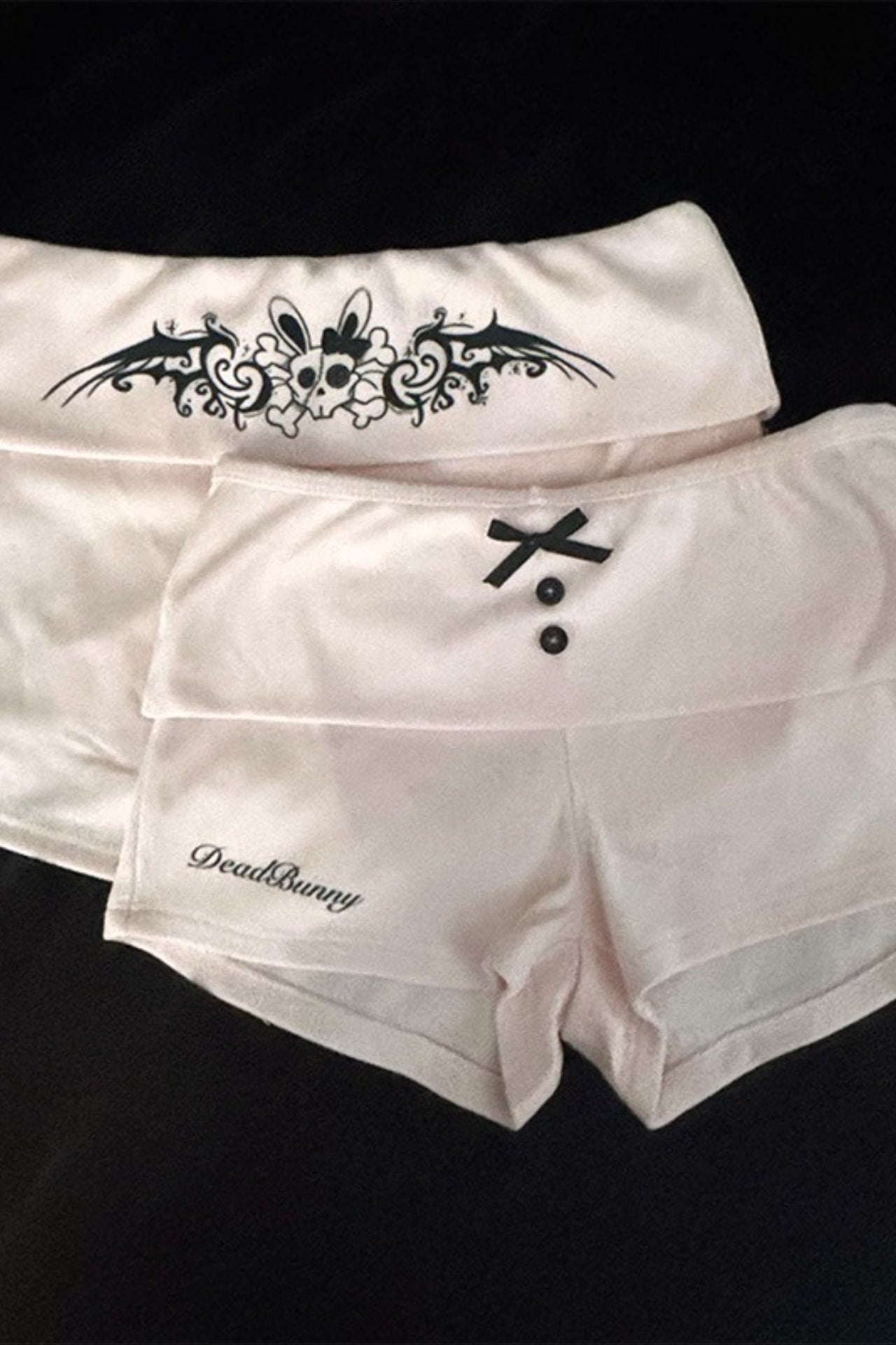 Foldover Waist Graphic Print Hot Pants Secondary image