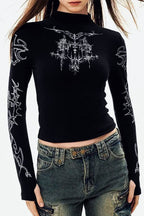 Y2K High Neck T-Shirt