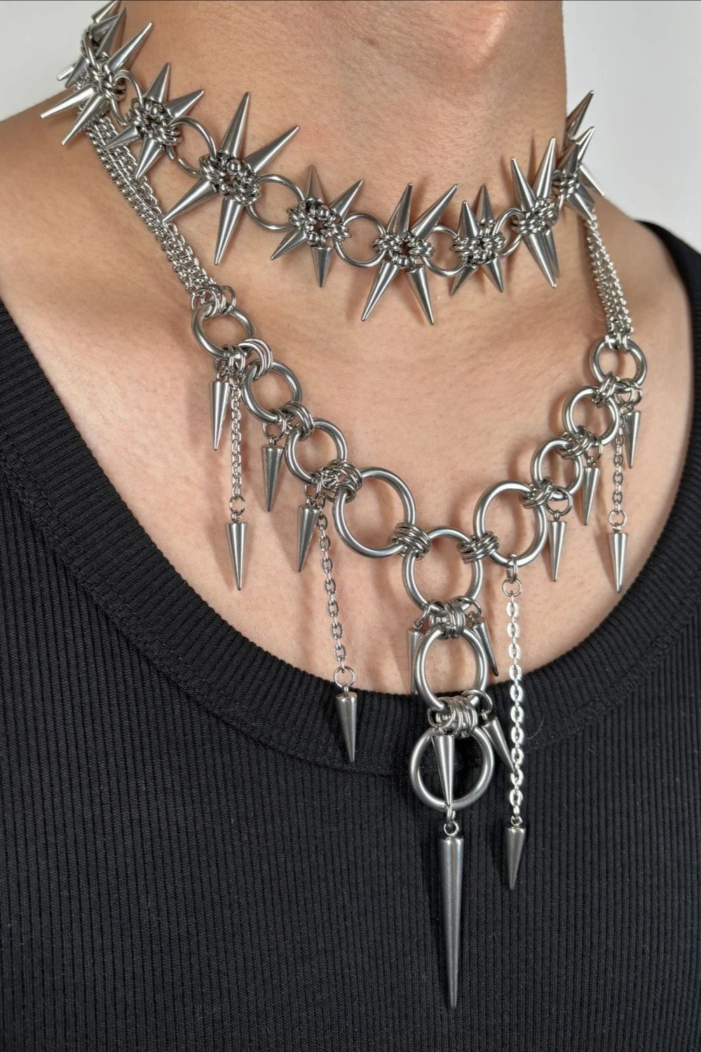 Street Titanium Steel Spike Necklace