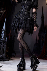 Dark Stripe Heart Gothic Socks