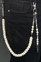 White Turquoise Bone Cross Punk Waist Chain