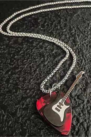 Punk Rock Guitar Pick Necklace