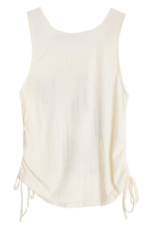Distressed Graphic Sleeveless Tank Top