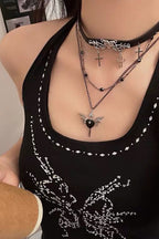 Punk Devil Spade Layer Necklace