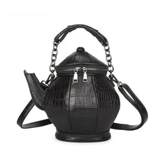 Fashion Funny Teapot Shaped Stone Pattern Leather Gothic Personalized Bag Halloween