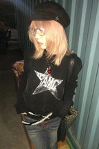 Grunge Black Long Sleeve Knit Top