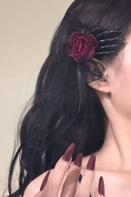 Gothic Skull Hand Rose Hair Accs