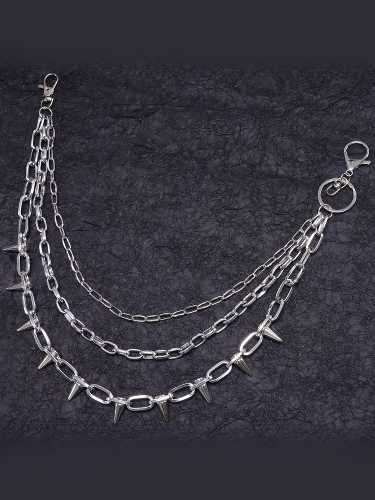 Gunmetal Spiked Rivet Waist Chain