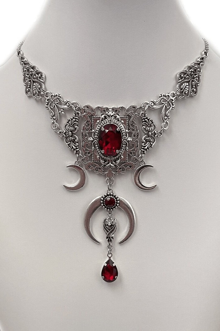 Crescent Moon Ornate Pendant Necklaces