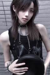 Y2K Subculture Slim American Street Sleeveless Tank Top