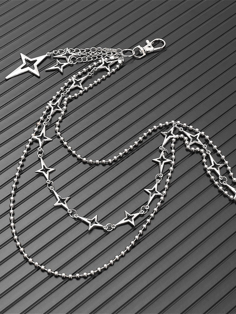 Rock Four-Pointed Star Waist Chain
