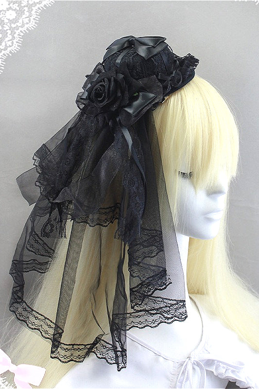 Dark Mesh Lace Rose Hair Accs Main image