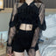 Sheer Lace Long Sleeve Mesh Top