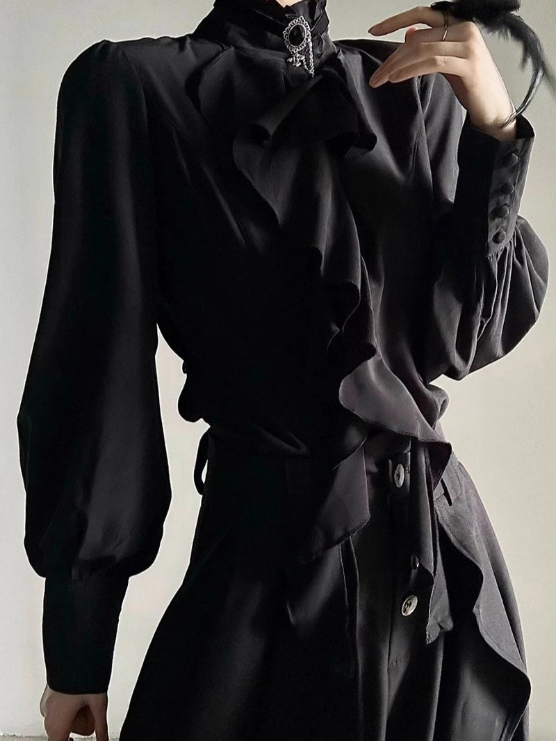 Gothic Ruffled Chiffon Blouse Main image