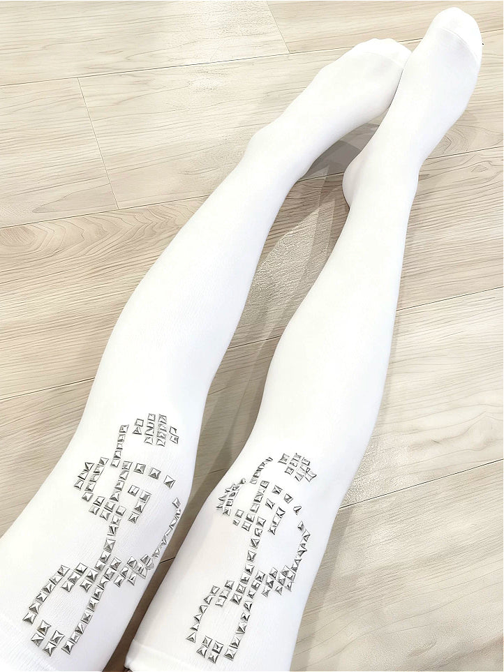 Y2K Street Note Rhinestone Socks Secondary image
