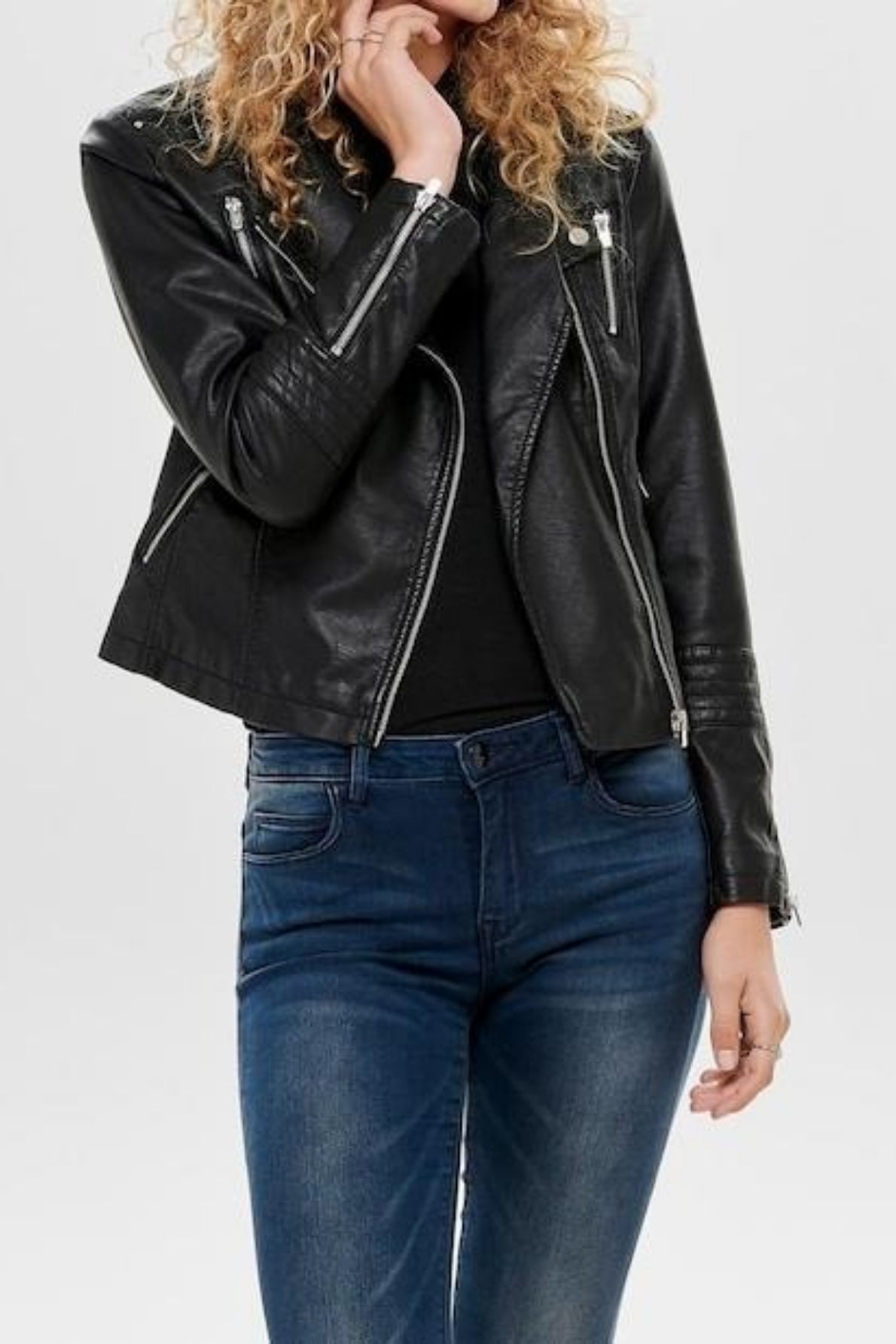 PU Leather Vintage Moto Plus-size Jacket Secondary image
