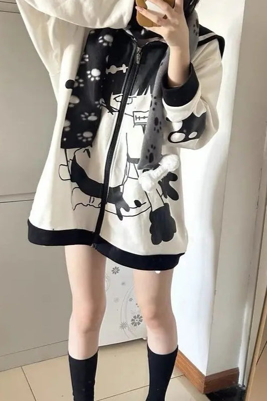 Y2K Gothic Printing Harajuku Autumn Basic Long Scarf Secondary image