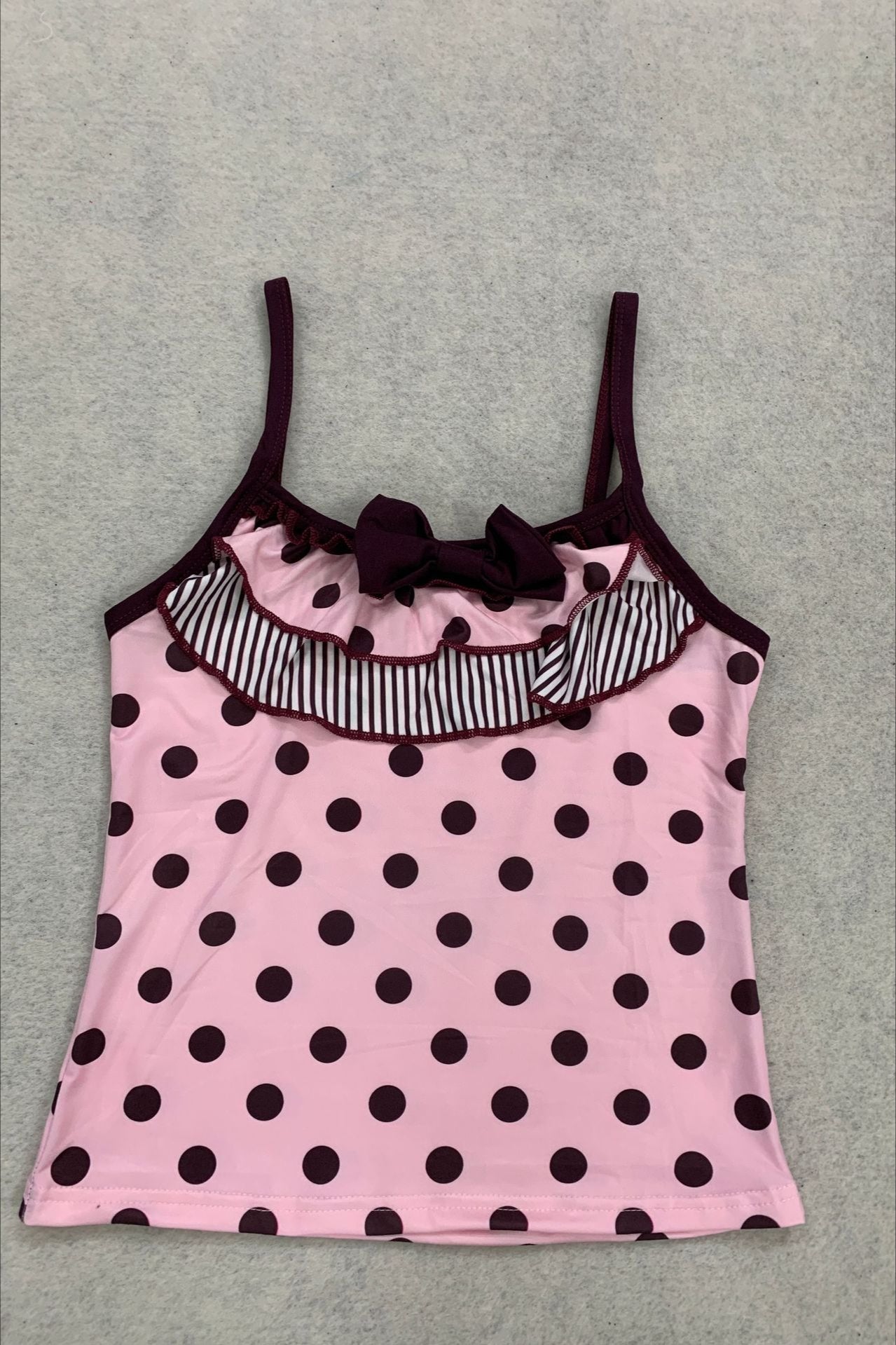 Polka Dot Bow Tank And Tiered Mini Skirt Set Secondary image