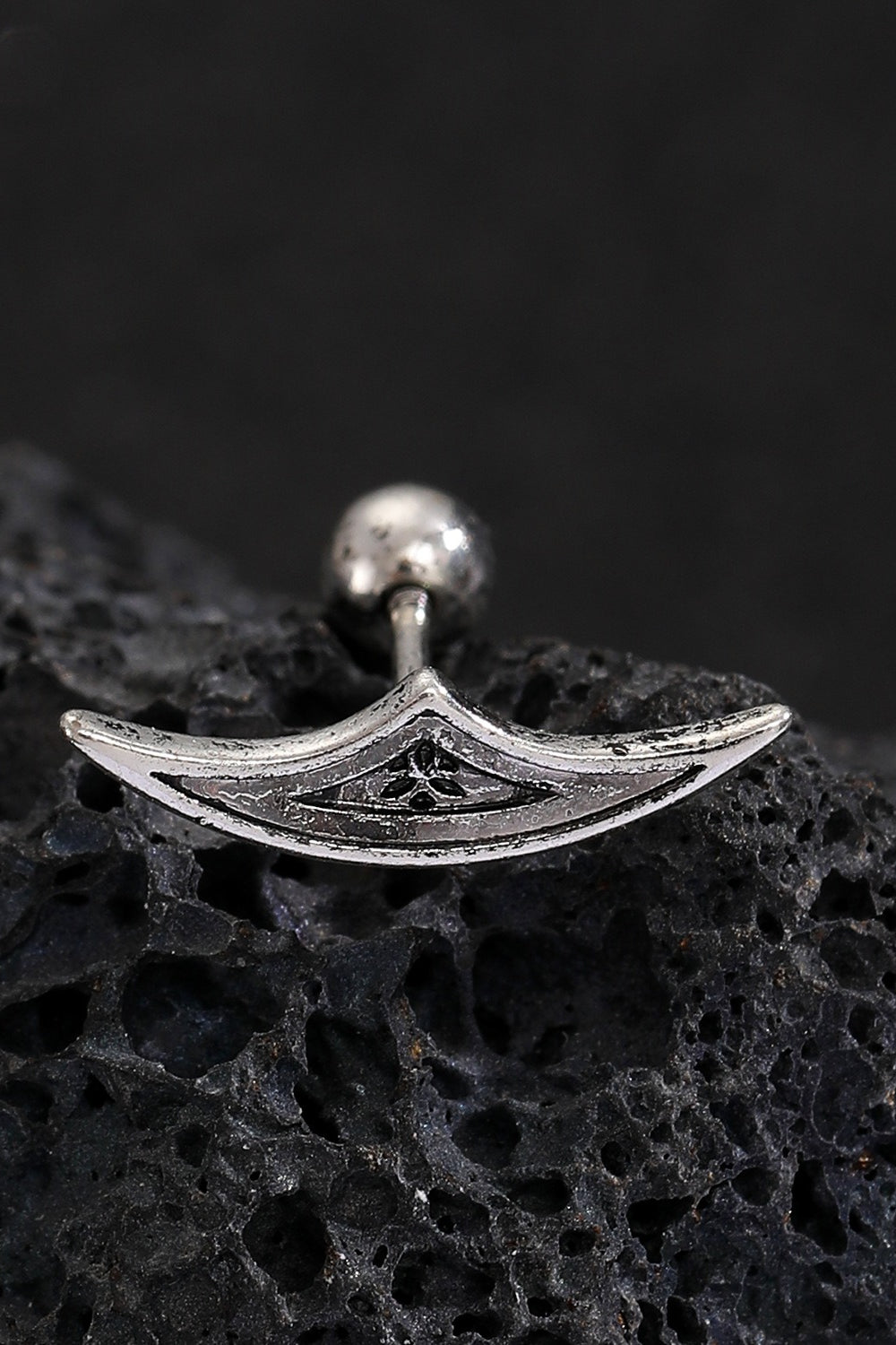 Gothic Hollow Crescent Earrings