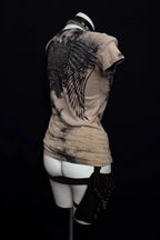 Printed Ruched Slim T-shirt