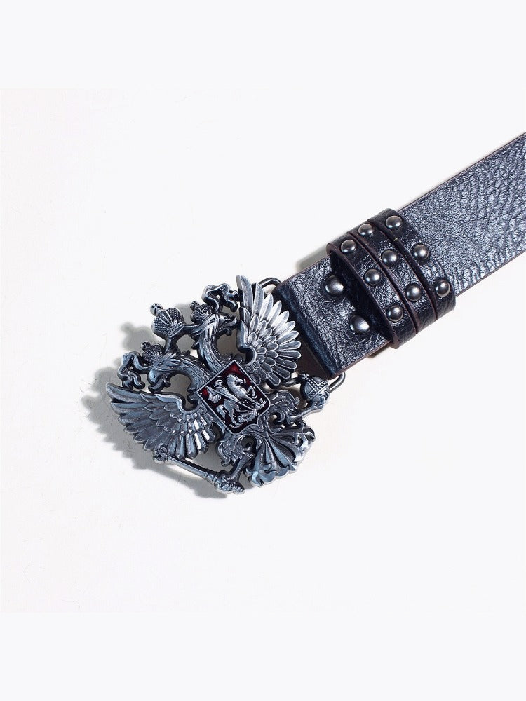Retro Rivet Faux Leather Belt