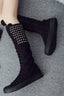 Studded Knee-High Platform Boots