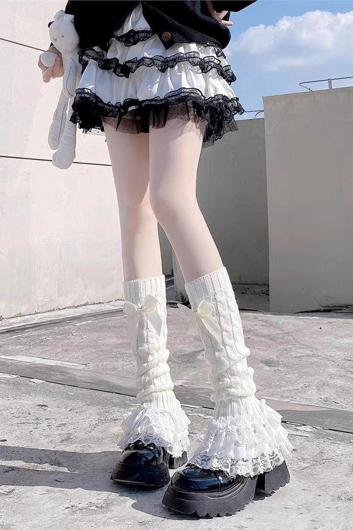 Lace Calf Length Slouch Socks
