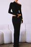Asymmetric Shoulder Long Sleeve Skirt Sets