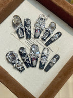 Sweet Cool Metal Butterfly Chain Press On Nails