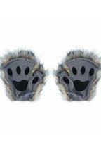 Fluffy Paw Detail Fingerless Gloves