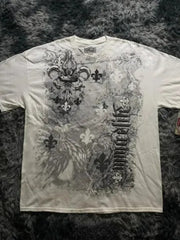 Punk Angel Print Short Sleeve T-shir
