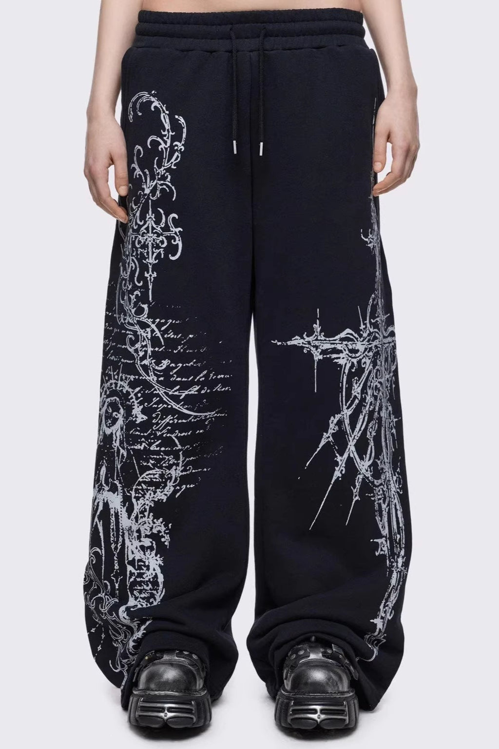 Ornate Cross Wide Leg Pants
