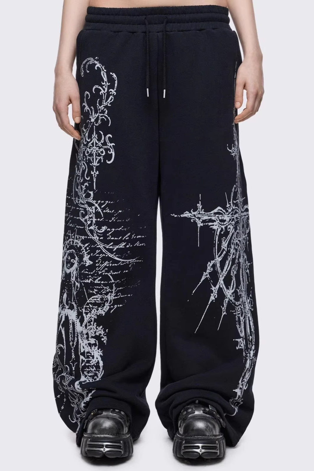 Ornate Cross Wide Leg Pants