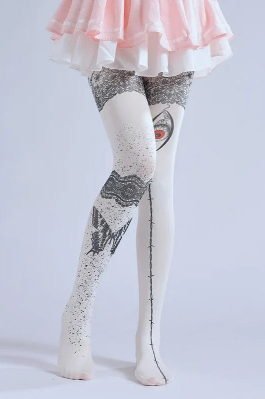 Gothic Zipper High Waist Slim Socks Secondary image