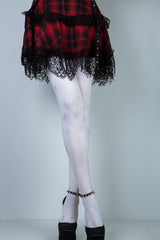 Gothic Skull Print Black Tights