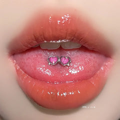 Titanium Steel External Thread Love Tongue Ring