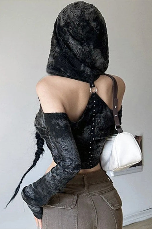 Slim Fit Cut Out Backless Crop Top Secondary image