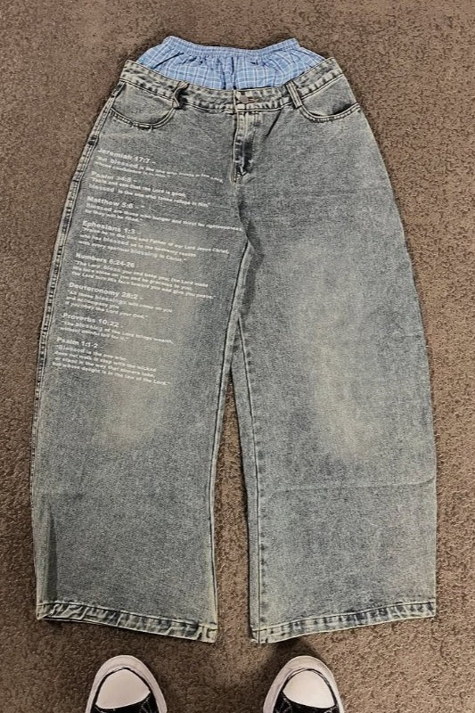 Y2K Street Loose Letter Print Pants Secondary image
