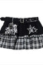 Cat Print Tiered Mini Skirt