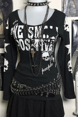 Vintage Y2K Dark Street Cross Skull Print Tank Top