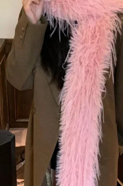 Y2K Plush Faux Mink Fur Thick Warm Scarf Main image