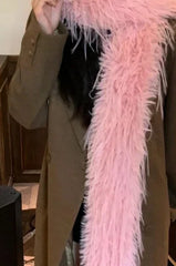 Y2K Plush Faux Mink Fur Thick Warm Scarf