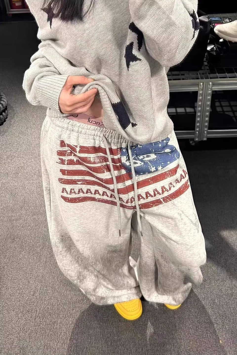Lazy-Style Washed Tie-Dye Wide Leg Pants Secondary image