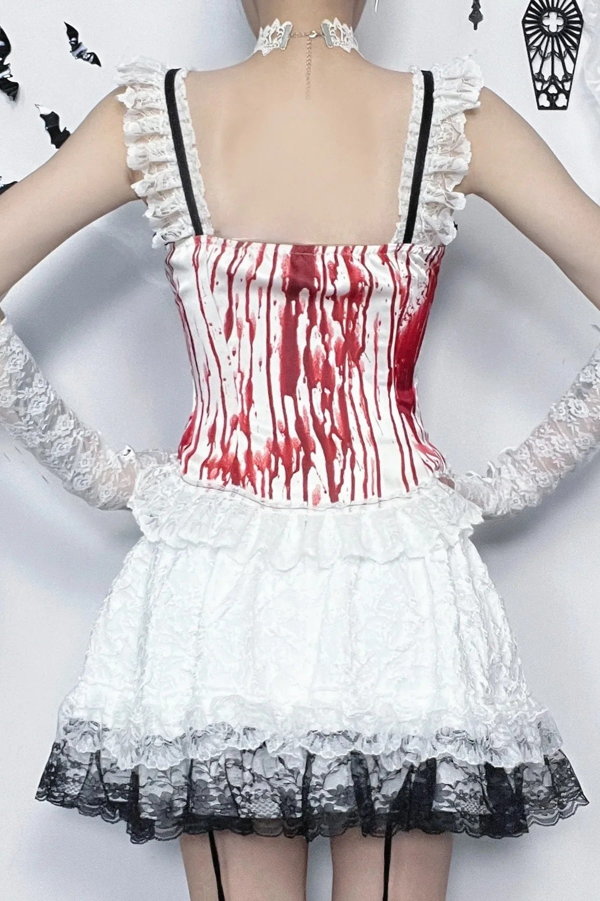 Y2K Bloody Mini Skirt Halloween Costume Secondary image